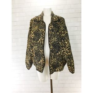 Vintage Evr Silk Windbreaker Med Cheetah Leopard